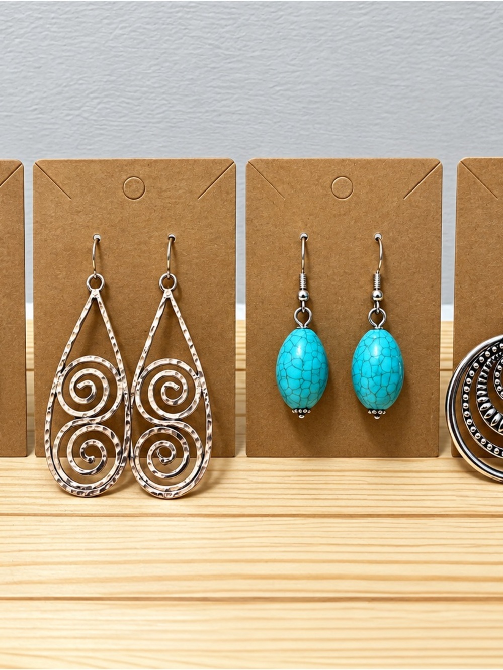 Assorted Desert Turquoise Inspired Earring Collection - 4 Pairs